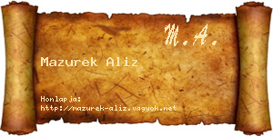 Mazurek Aliz névjegykártya